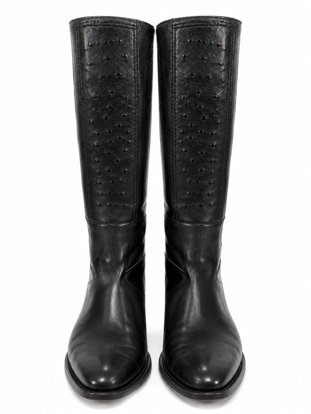 Vintage Clarus Ostrich Leather Riding Boots Black Italy 8M